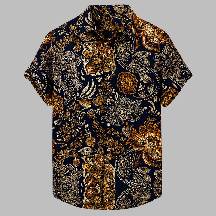Camicia Tribale da Uomo in Lino Stile Street Casual
