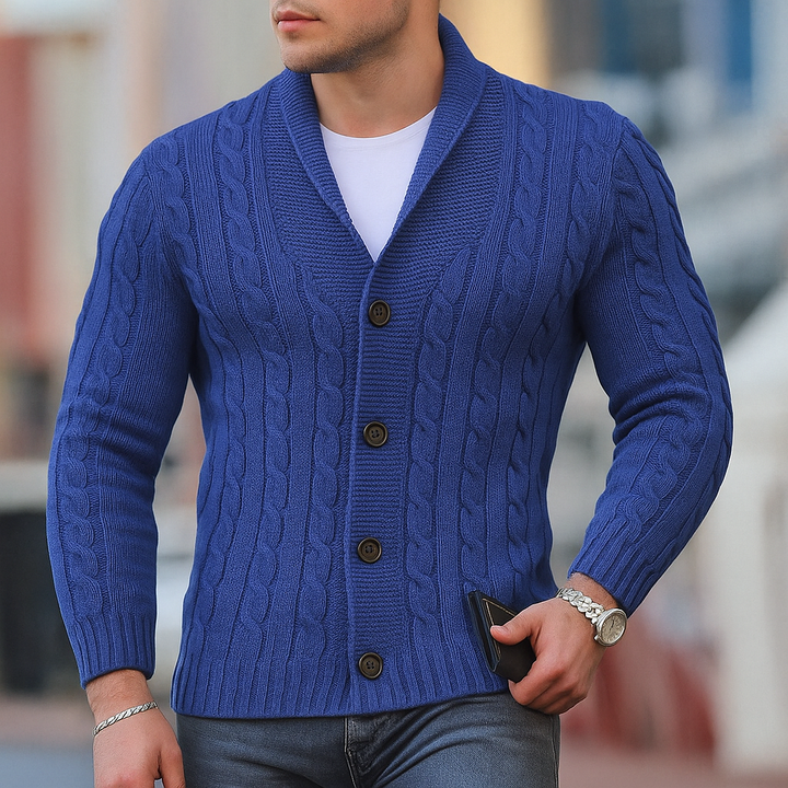 Cardigan classico caldo in maglia da uomo