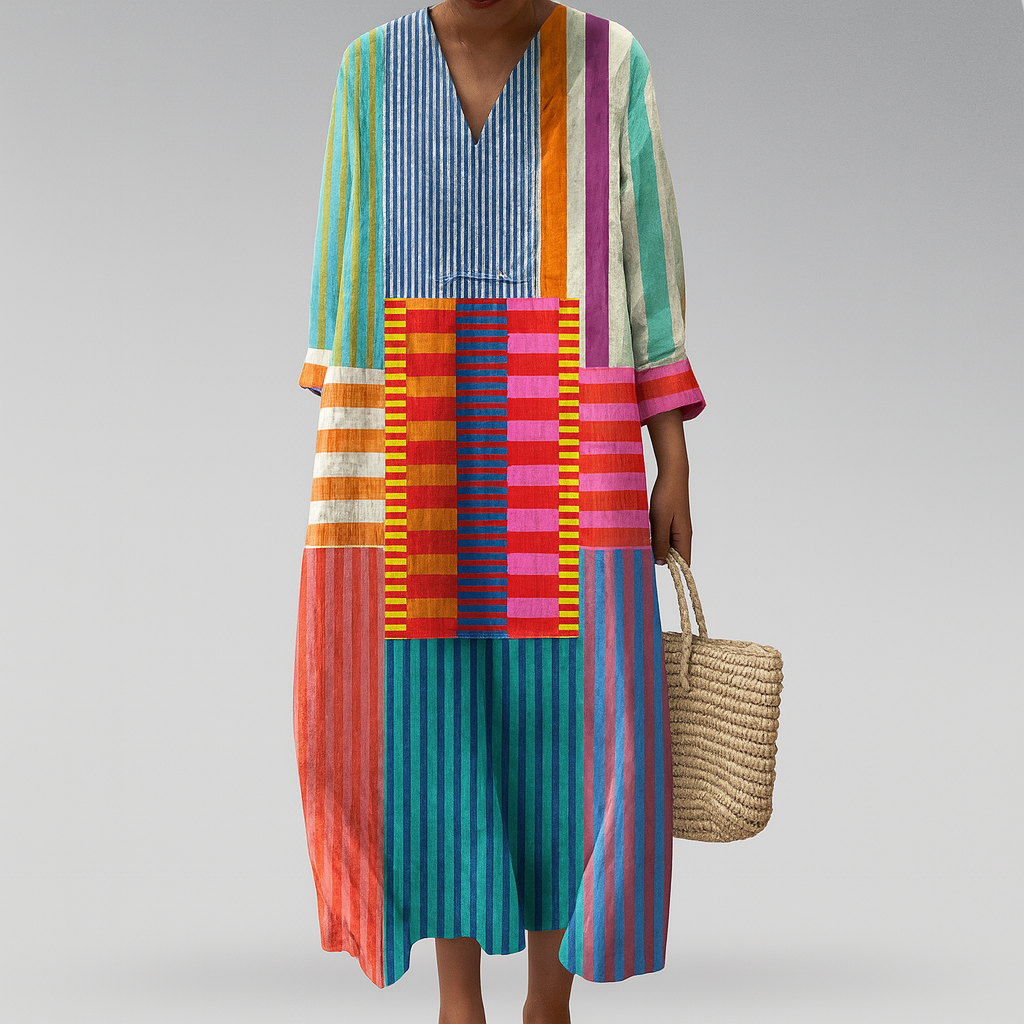 Abito elegante con stampa geometrica da donna (pre-vendita)