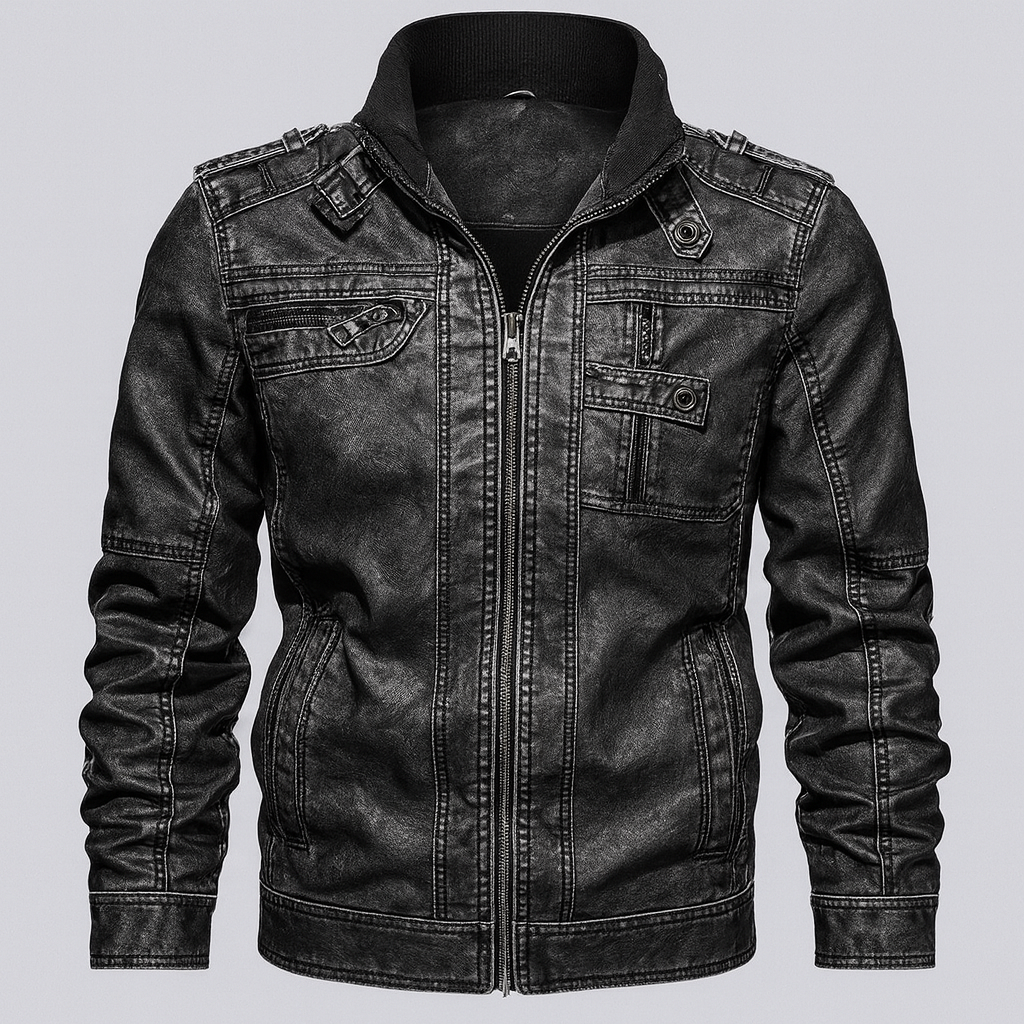 Giacca da moto in pelle premium da uomo