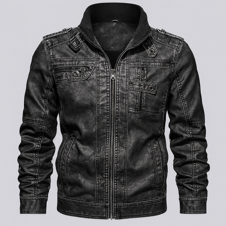 Giacca da moto in pelle premium da uomo