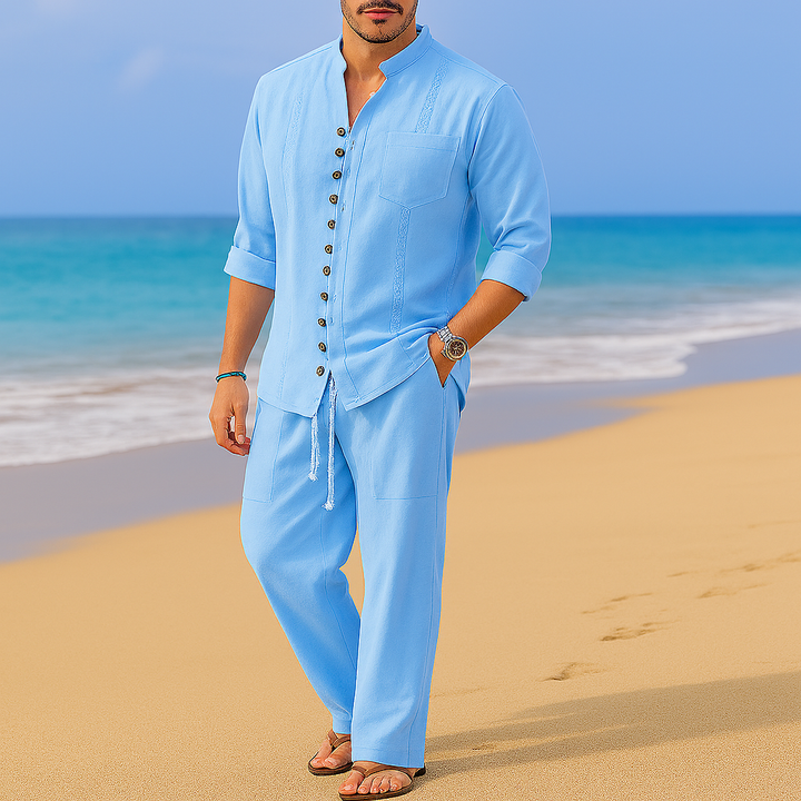 Maglione da uomo in misto cotone e lino vintage