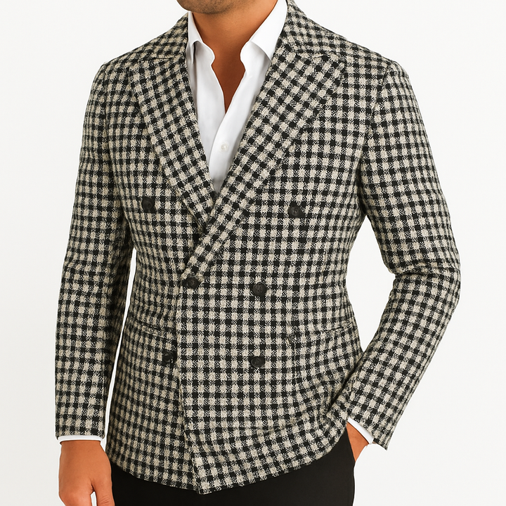 Blazer doppiopetto a quadri da uomo