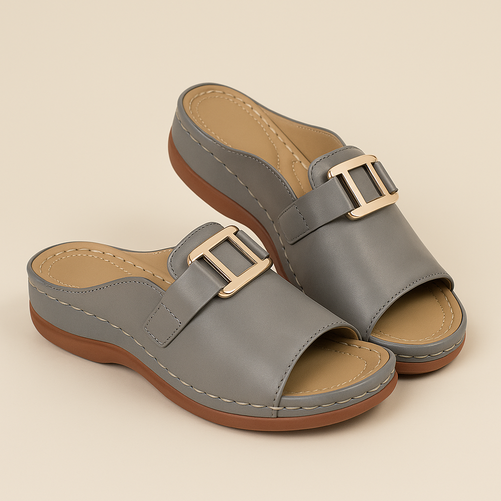Pantofole estive con zeppa da donna