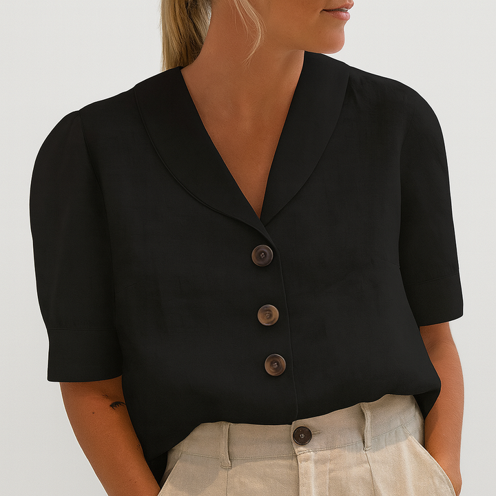T-shirt da donna alla moda in cotone e lino