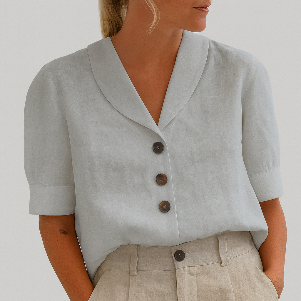 T-shirt da donna alla moda in cotone e lino