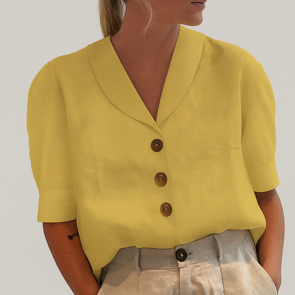 T-shirt da donna alla moda in cotone e lino