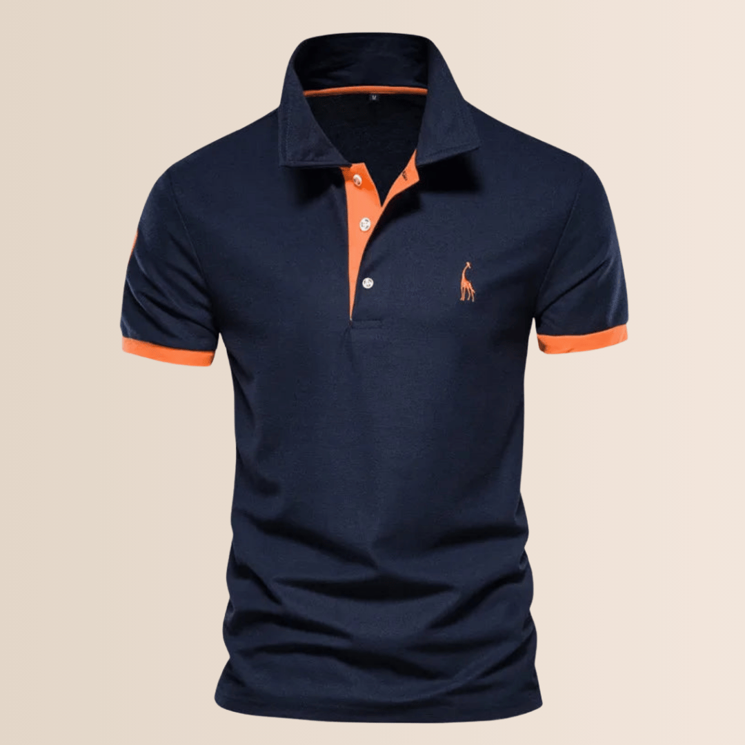 Polo da uomo in cotone con colletto alto