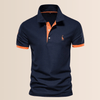 Polo da uomo in cotone con colletto alto