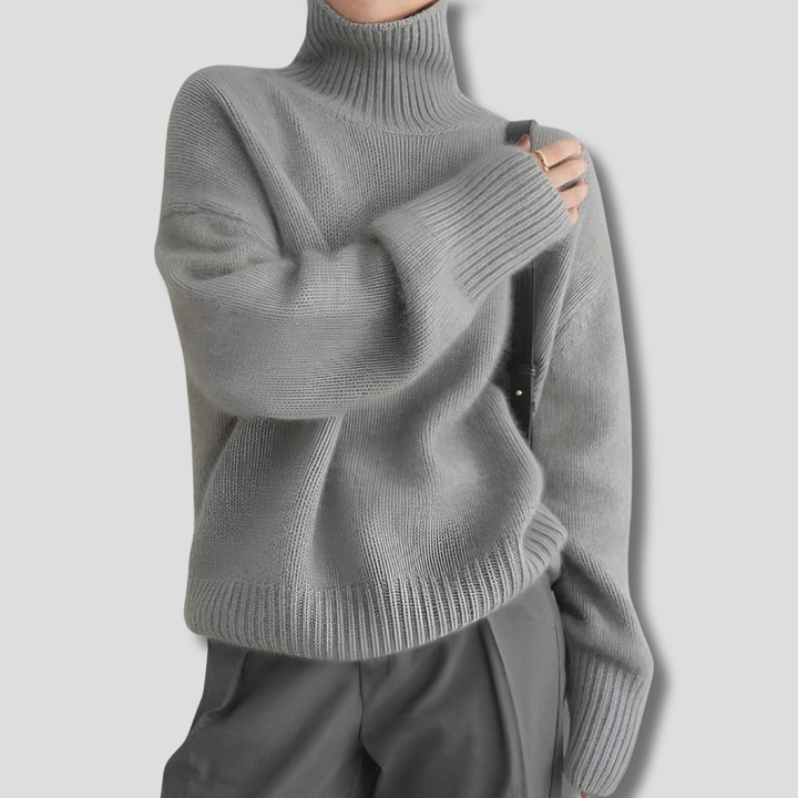 Maglione invernale spesso da donna in cashmere con collo alto