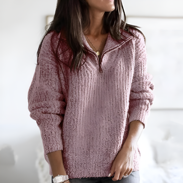 Maglione da donna con mezza zip