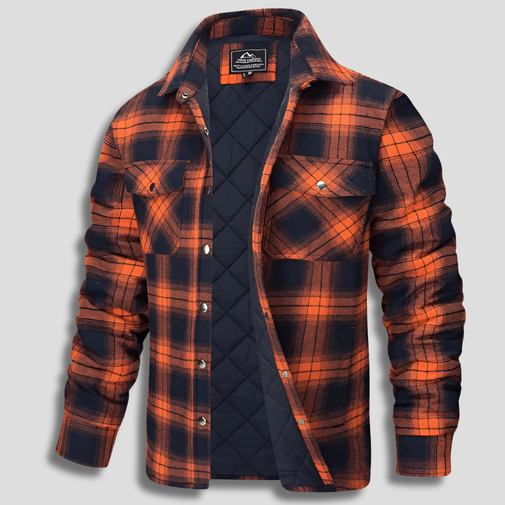 Camicia da boscaiolo in flanella di cotone a quadri