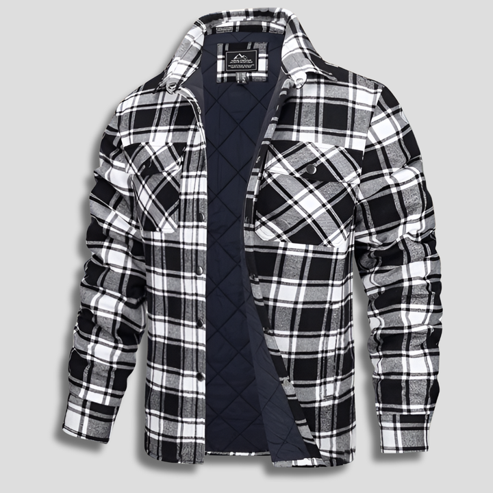 Camicia da boscaiolo in flanella di cotone a quadri