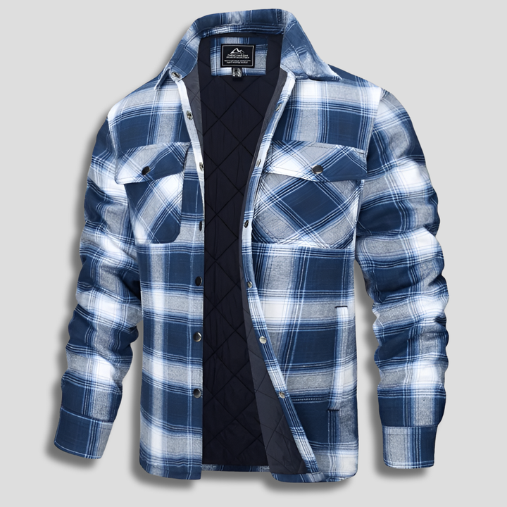 Camicia da boscaiolo in flanella di cotone a quadri