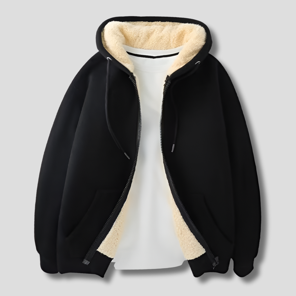 Giacca invernale con cappuccio e fodera in pile da uomo Warmth