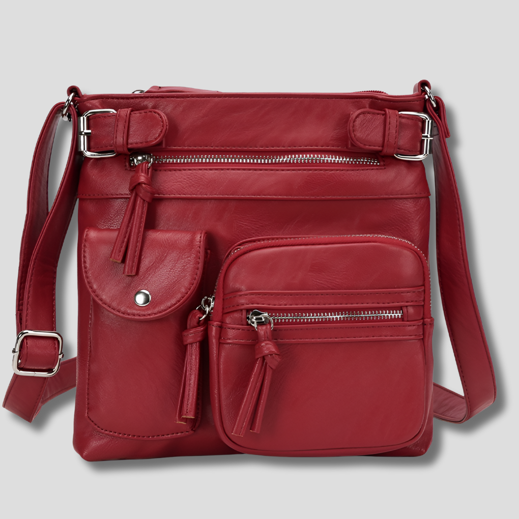 Borsa a tracolla multitasche in pelle da donna