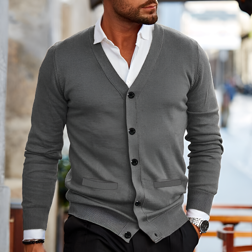 Cardigan da uomo in cotone in stile casual