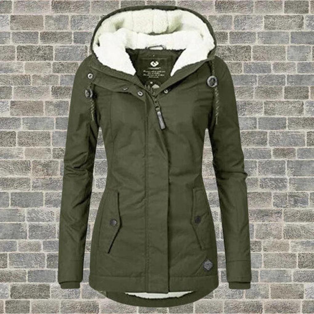 Cappotto invernale con cappuccio da donna