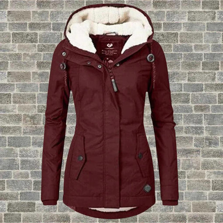 Cappotto invernale con cappuccio da donna