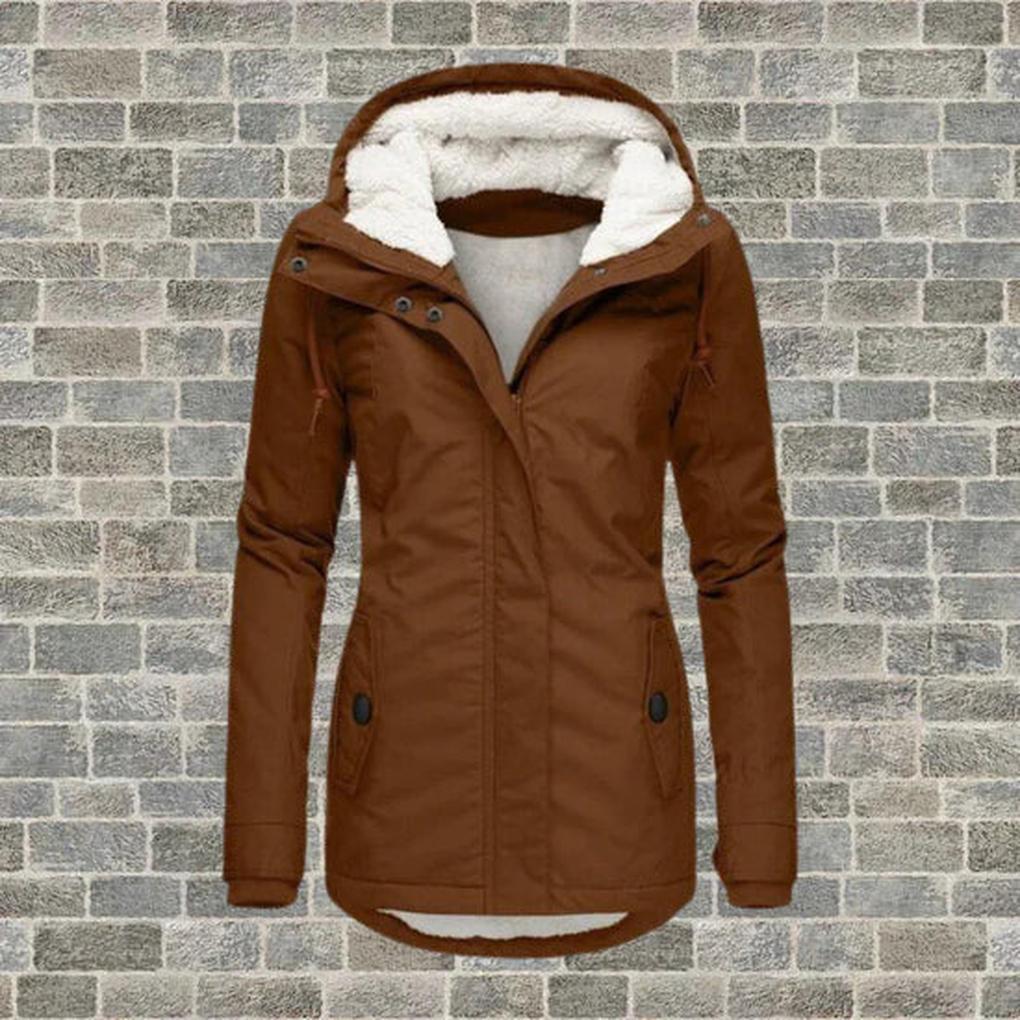 Cappotto invernale con cappuccio da donna