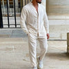 Camicia casual da uomo in misto lino