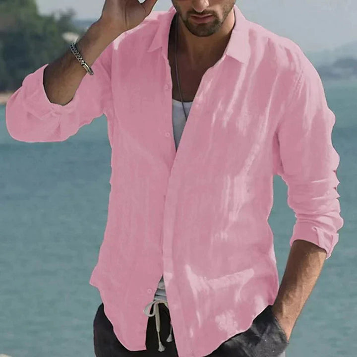 Camicia vintage in lino tinta unita