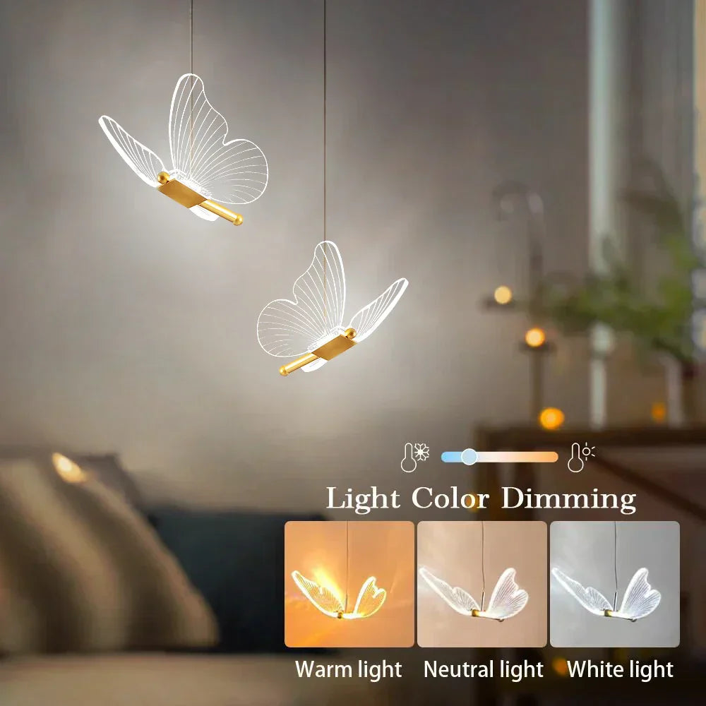 Lampada a sospensione a farfalla a LED magica