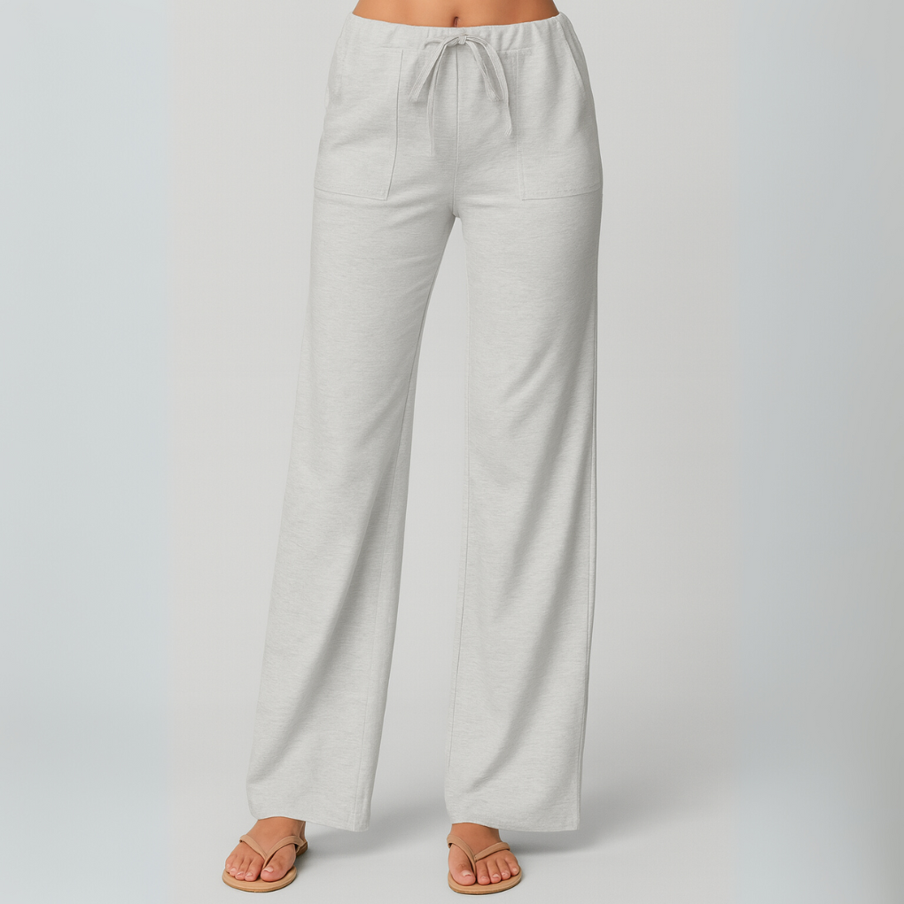Pantaloni casual larghi in misto lino