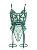 Body donna in pizzo verde