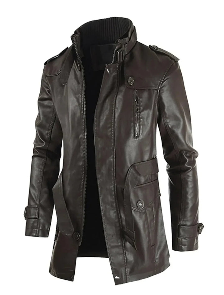Cappotto lungo in pelle per uomo