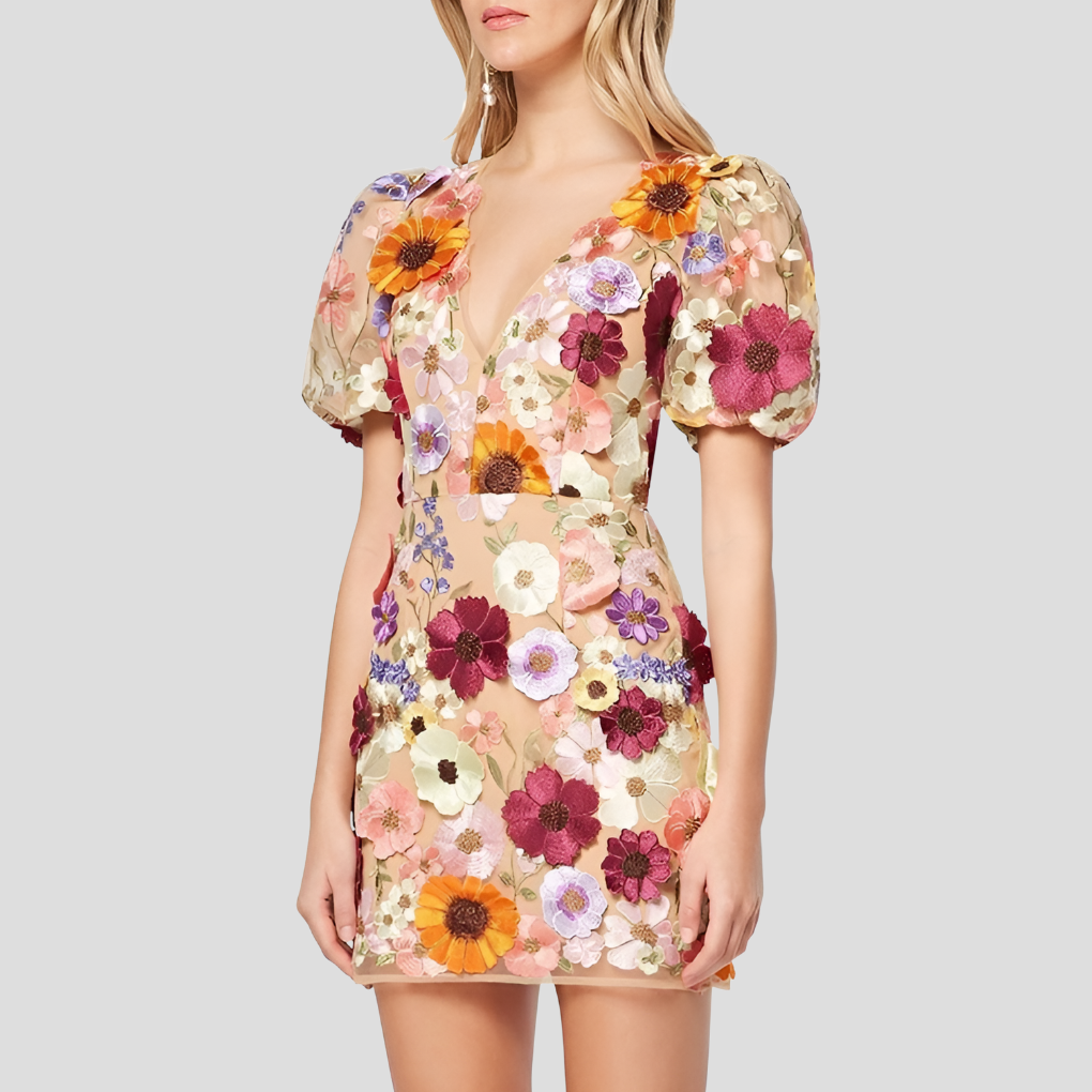 Mini abito floreale da donna
