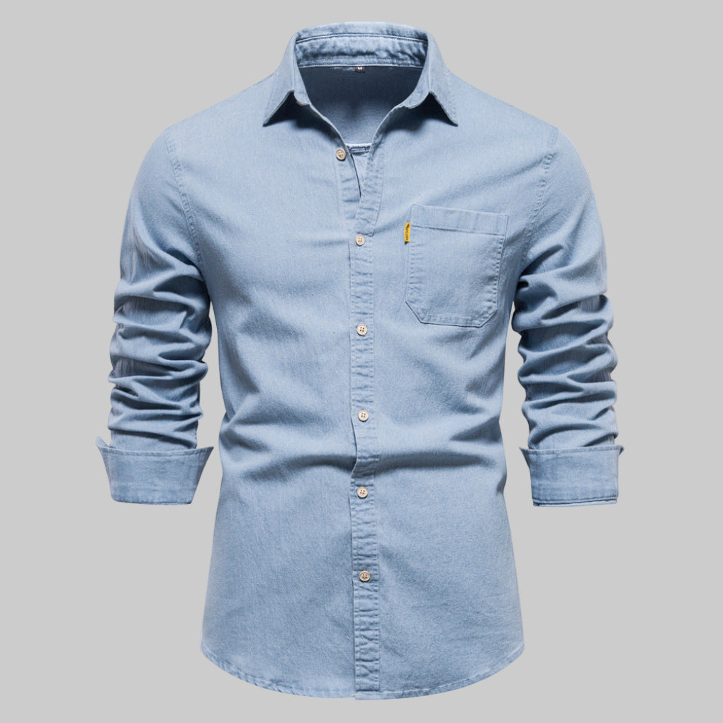 Camicia in denim a maniche lunghe da uomo