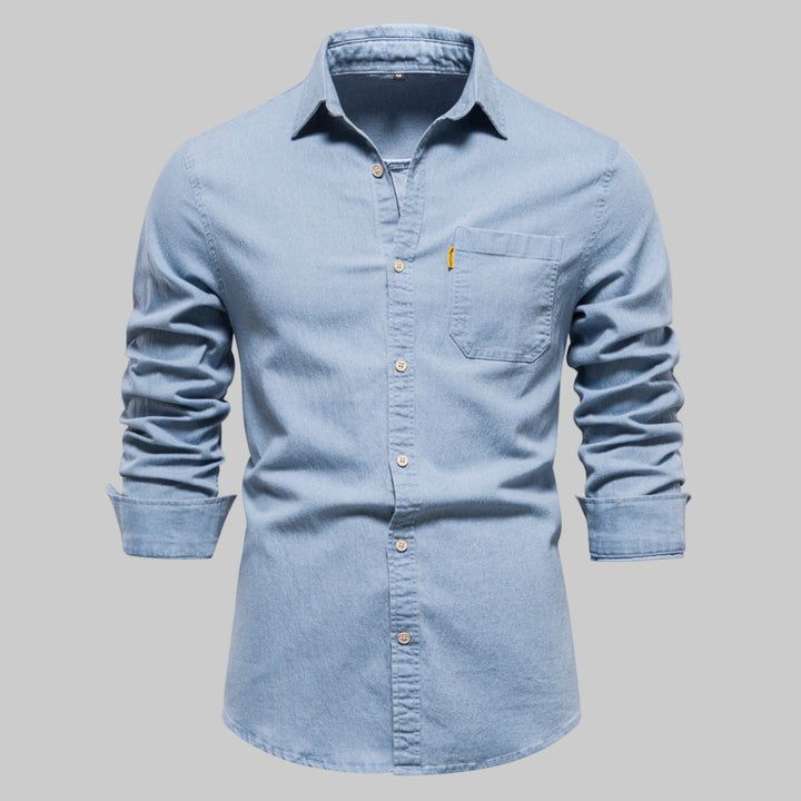 Camicia in denim a maniche lunghe da uomo