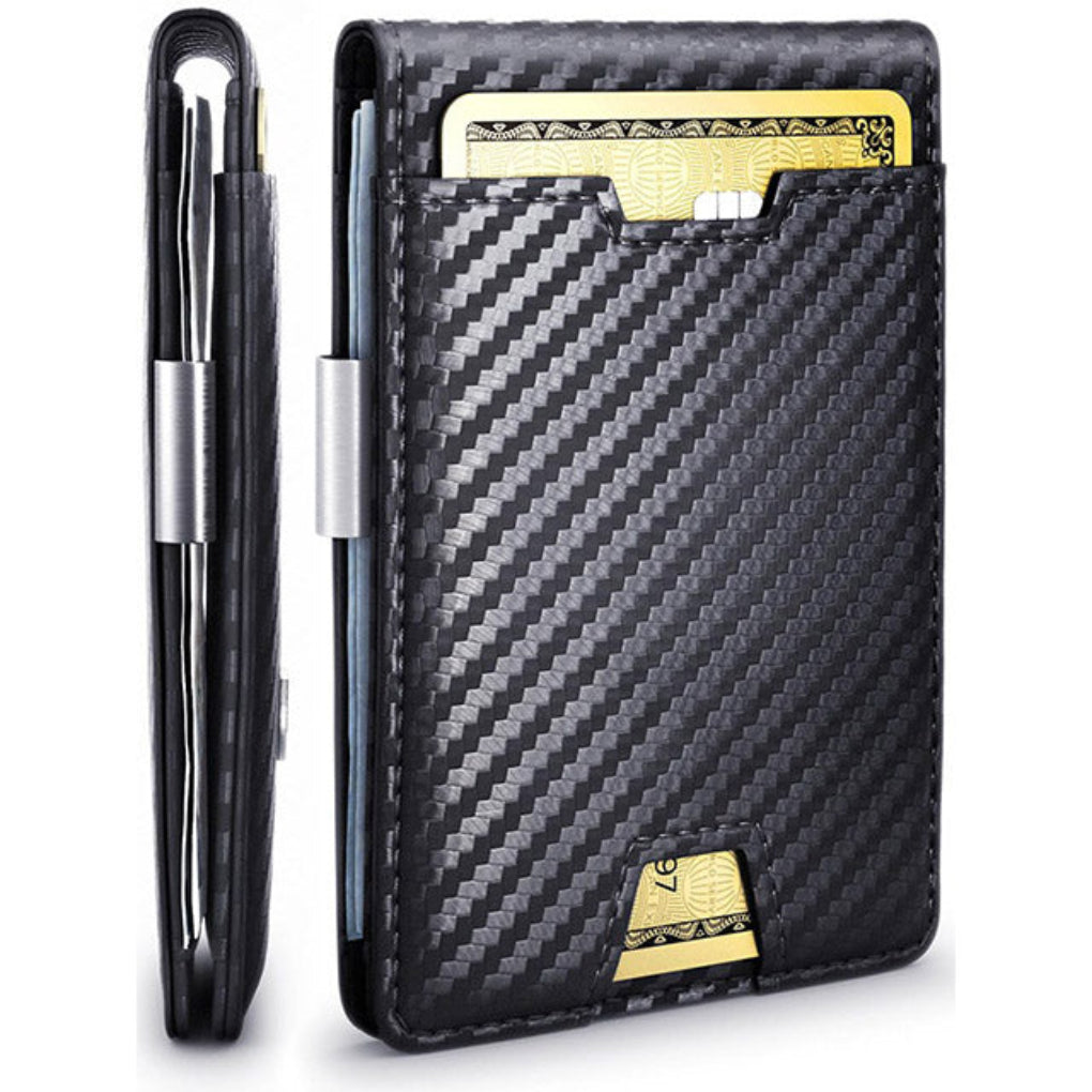 Portafoglio slim RFID con clip per banconote