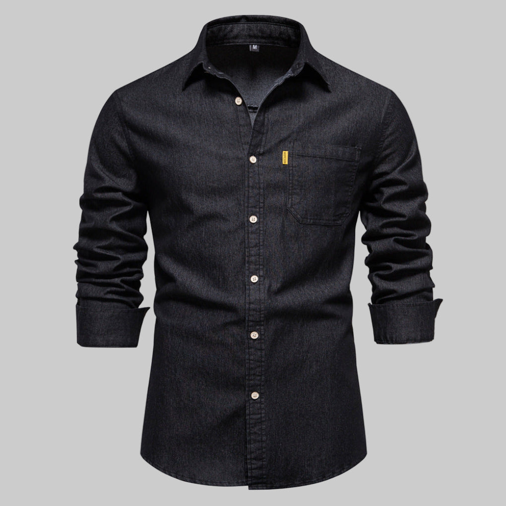 Camicia in denim a maniche lunghe da uomo