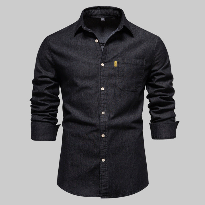 Camicia in denim a maniche lunghe da uomo