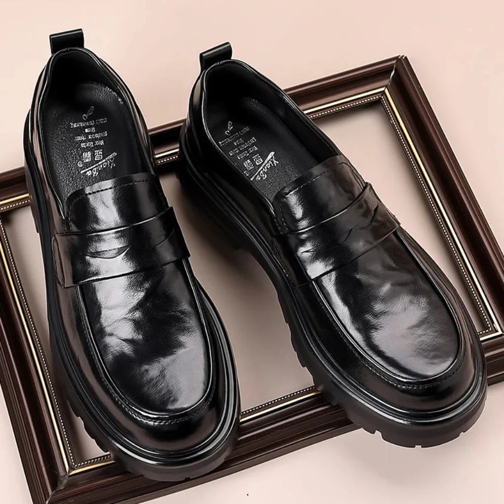 Mocassini Penny Strap Moc Toe in pelle da uomo