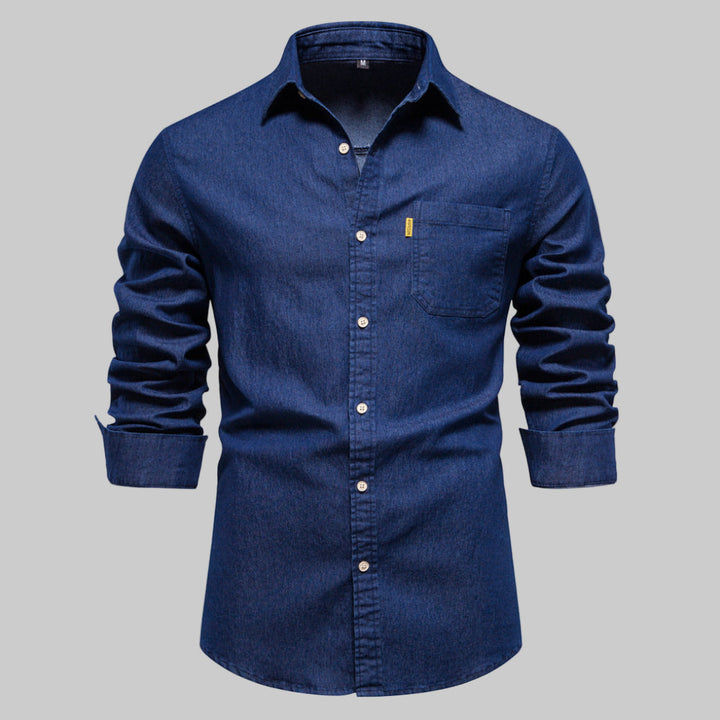 Camicia in denim a maniche lunghe da uomo