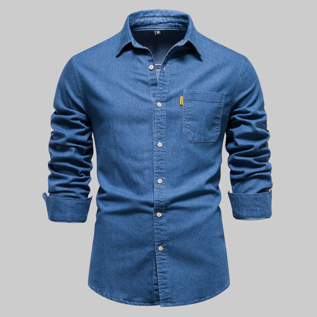 Camicia in denim a maniche lunghe da uomo