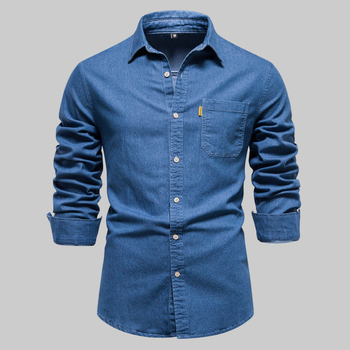 Camicia in denim a maniche lunghe da uomo