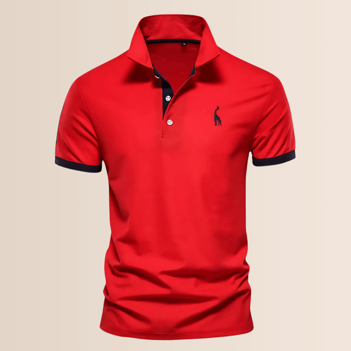 Polo da uomo in cotone con colletto alto