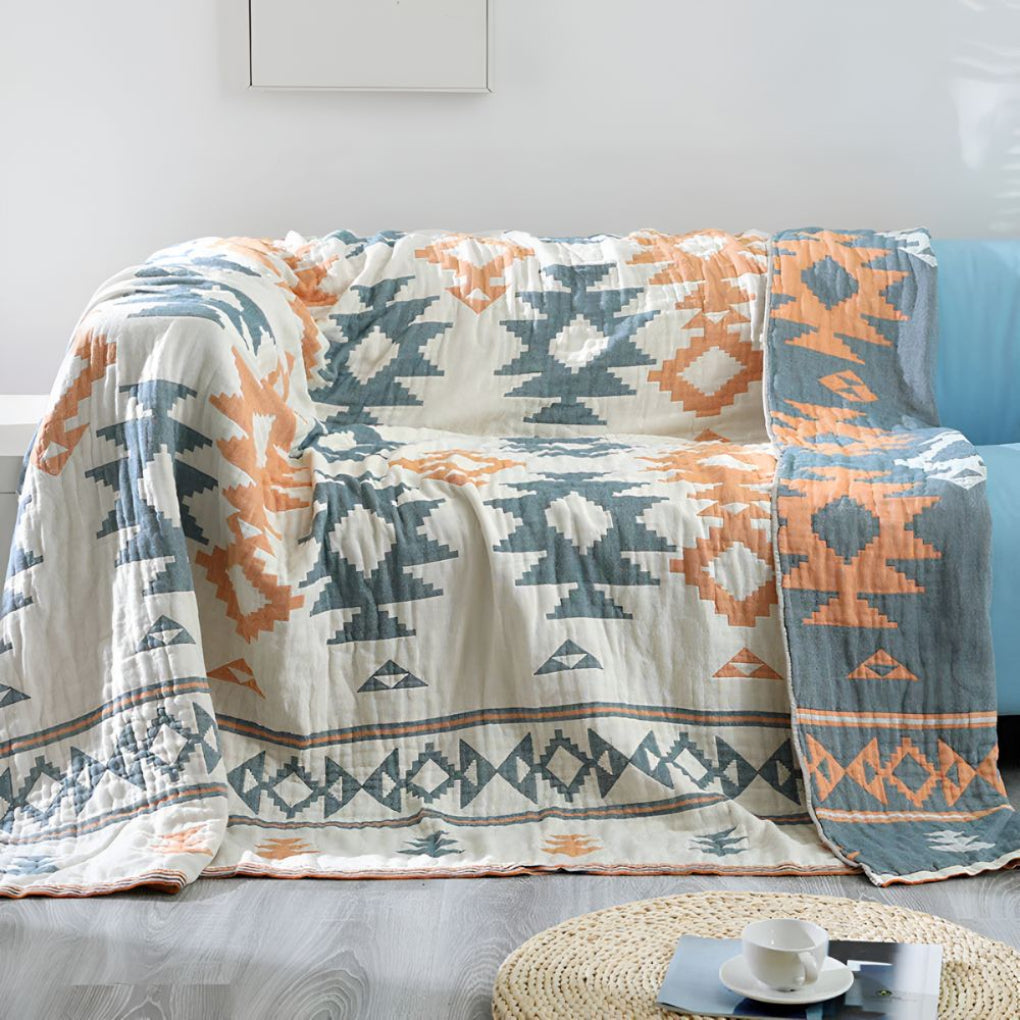 Coperta in garza di mussola reversibile al 100% cotone