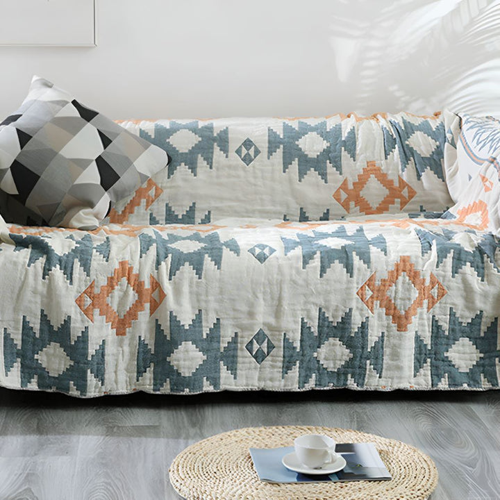Coperta in garza di mussola reversibile al 100% cotone