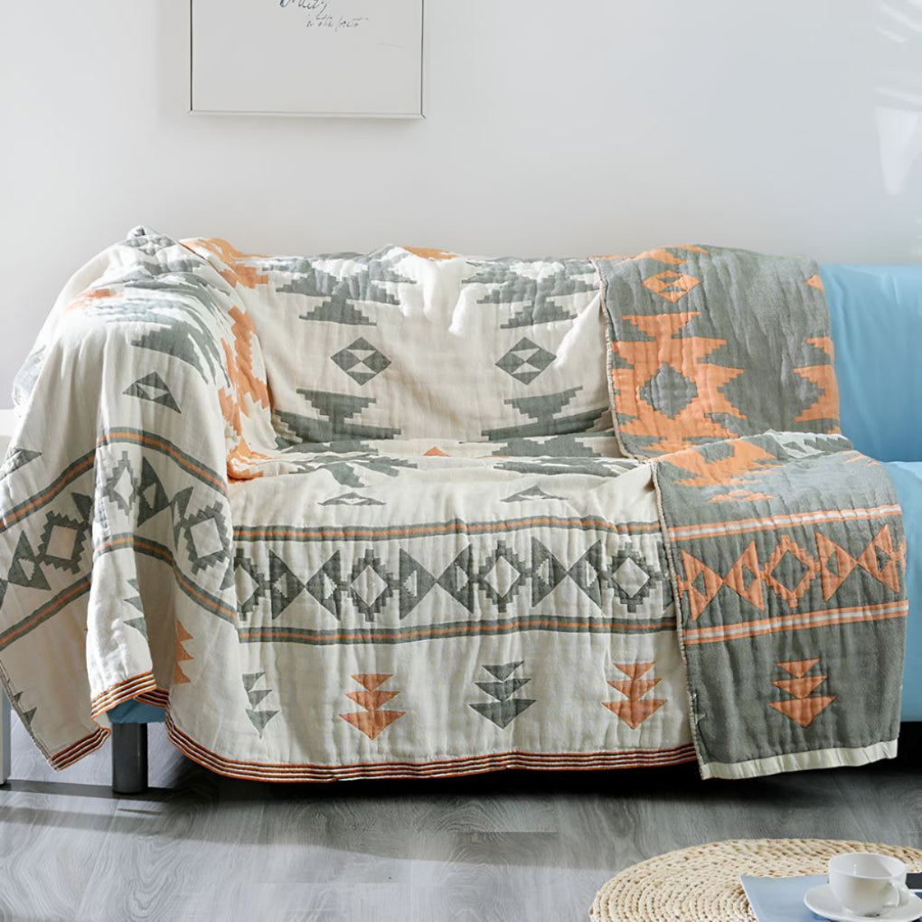Coperta in garza di mussola reversibile al 100% cotone