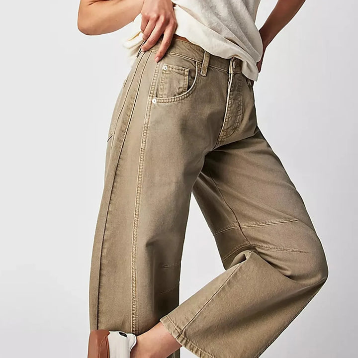 RetroEase - Jeans Donna con Vita Alta e Gamba Larga