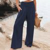 BreezyFlow - Pantaloni Larghi Donna con Vita Alta Elastico