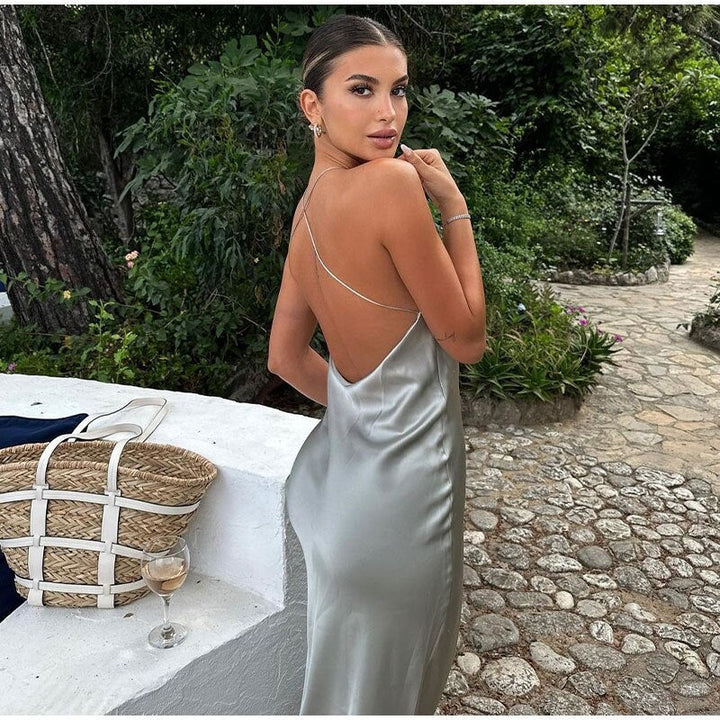 Maxi abito senza maniche