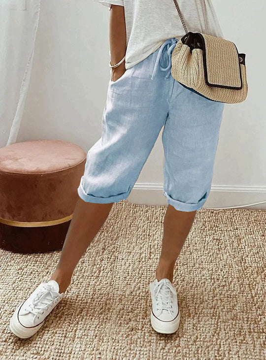 Pantaloni estivi eleganti in lino da donna