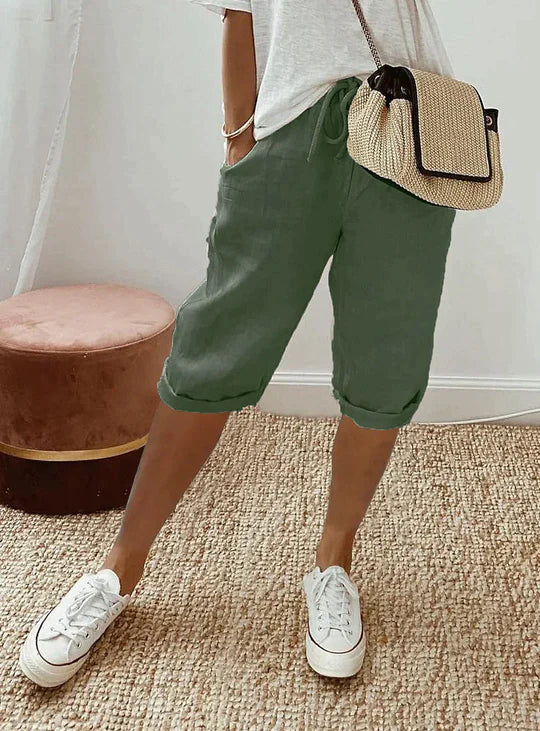 Pantaloni estivi eleganti in lino da donna