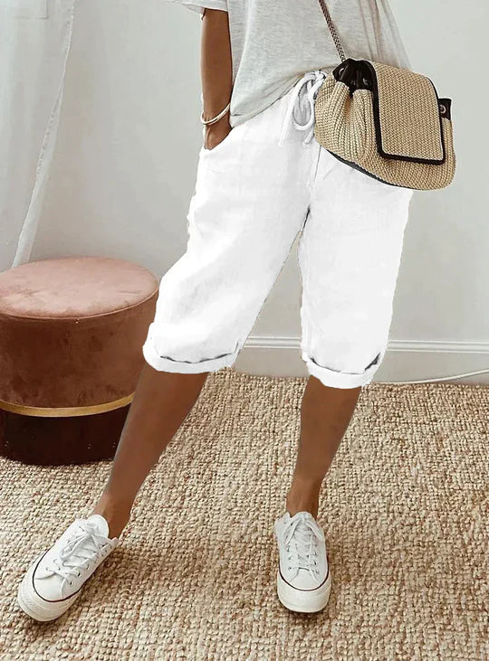 Pantaloni estivi eleganti in lino da donna